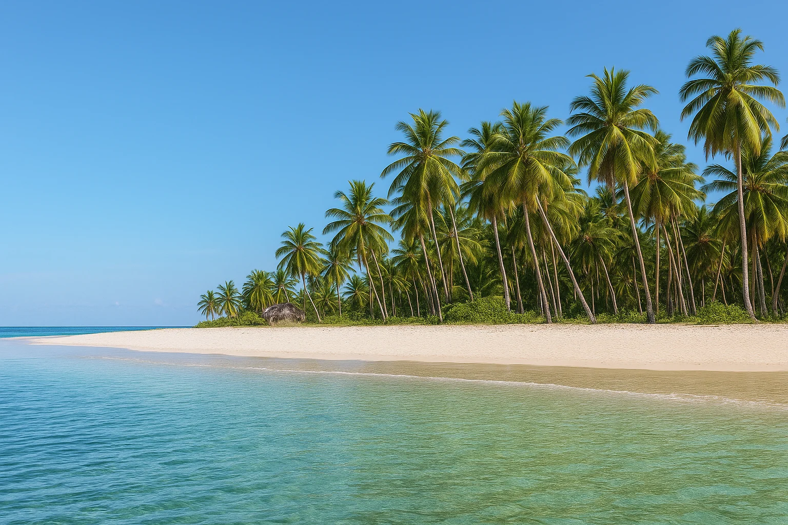 Aerial view of Mayabundar's coastline and jetty