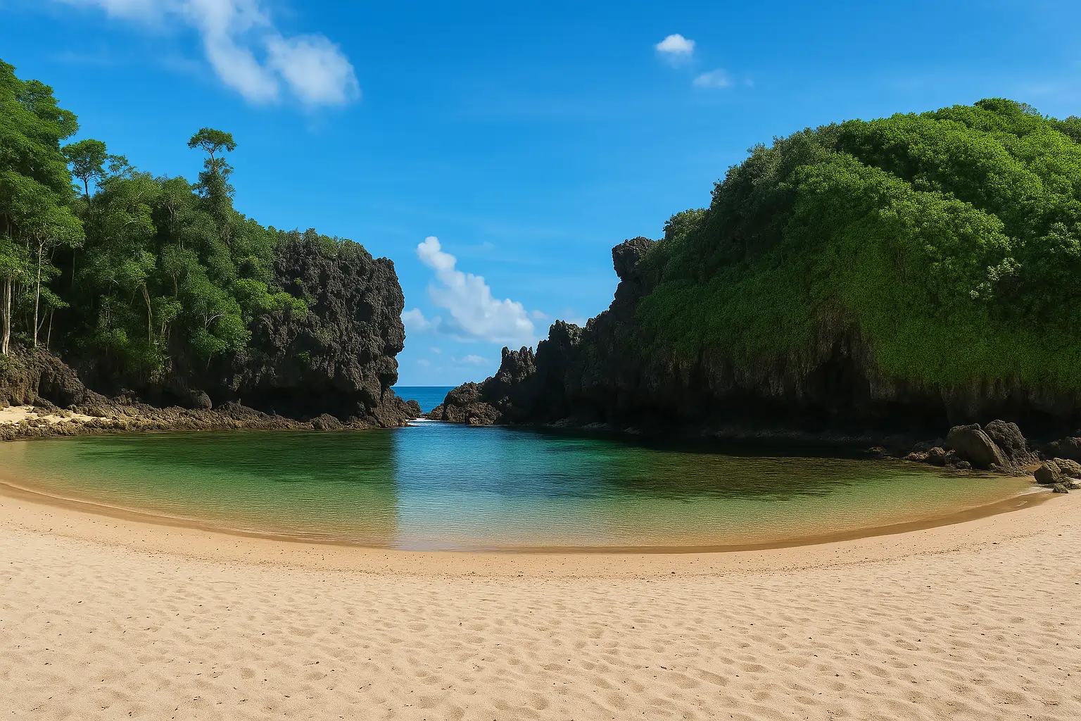 Scenic beach view of Little Andaman